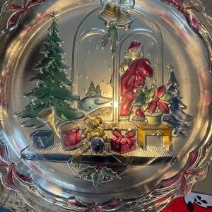 Glass Christmas Serving Tray